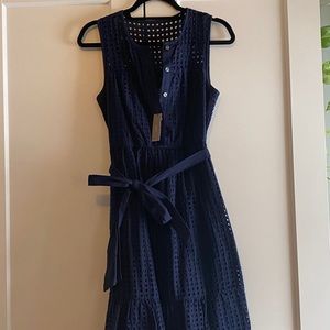 JCrew Navy Pointelle Dress